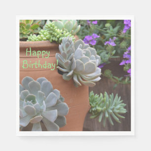 Gelukkige Verjaardag Succulent Verslaafde Servet
