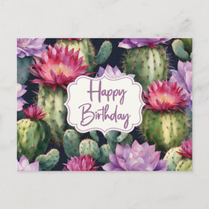 Gelukkige Verjaardag Succulente Planten, Cactus Fl Briefkaart