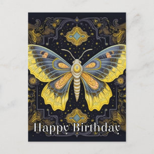Gelukkige verjaardag Super Abstract Vlinderontwerp Briefkaart
