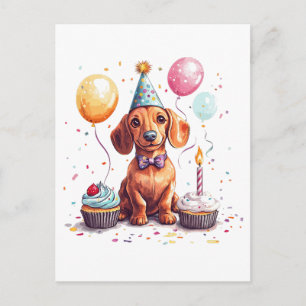 Gelukkige verjaardag Teckel Hond Feestdagenkaart