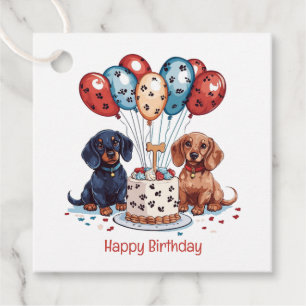 Gelukkige Verjaardag Teckel Honden Bedankjes Labels