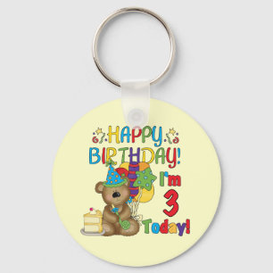 Gelukkige Verjaardag Teddy Bear 3e Tshirts en gesc Sleutelhanger