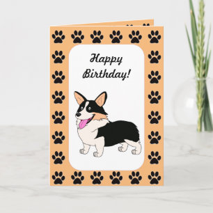 Gelukkige Verjaardag Tricolor Corgi Kaart