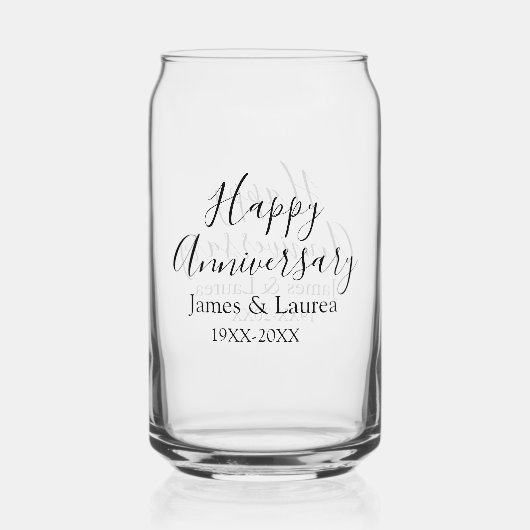 Gelukkige verjaardag trouwnaam datum jaar eenvoudi blikvorm glas (Voorkant)