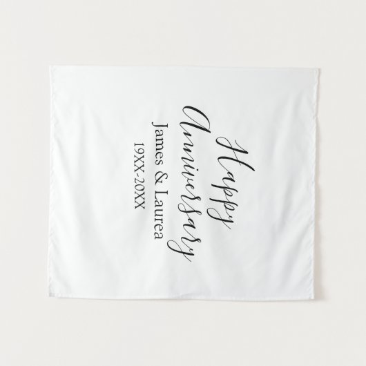 Gelukkige verjaardag trouwnaam datum jaar eenvoudi wandkleed (Voorkant (horizontaal))