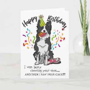 Gelukkige Verjaardag Uw Border Collie Dog Roze Sch Kaart