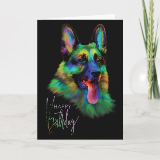 Gelukkige verjaardag van de Duitse herder Kaart (Voorkant)