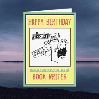 Gelukkige verjaardag van een boekenschrijver kaart