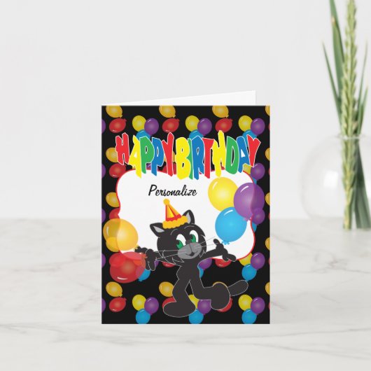 Gelukkige verjaardag van een coole kat kaart (Voorkant)