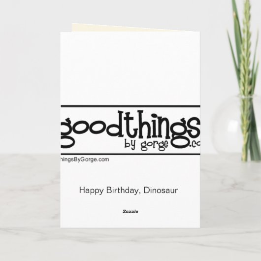 Gelukkige verjaardag van een dinosaurus kaart (Achterkant)