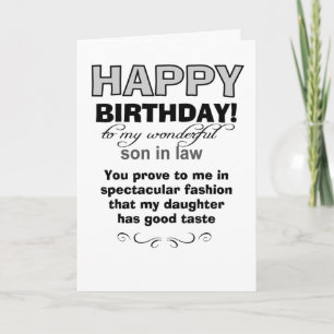 Gelukkige verjaardag van een prachtige schoonzoon kaart