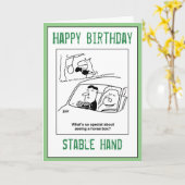 Gelukkige verjaardag van een stabiele hand kaart (Gele Bloem)