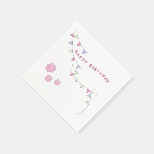 Gelukkige verjaardag van haar pastelkleuren servet (Hoek)