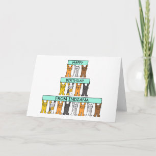 Gelukkige Verjaardag van Indiana, de Katten van de Kaart