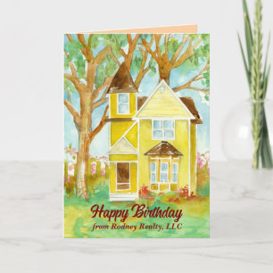 Gelukkige verjaardag van Real Estate Agent House Kaart