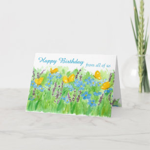 Gelukkige Verjaardag van wij allemaal de Bloemen Kaart
