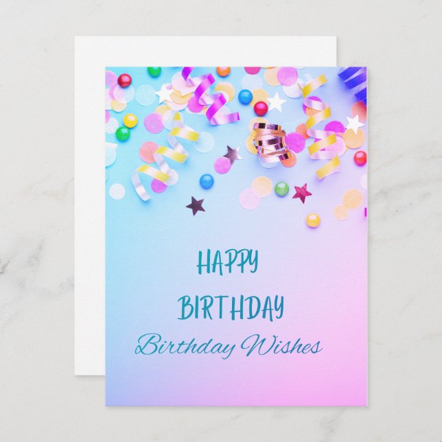 Gelukkige verjaardag-verjaardag wensen (Voorkant / Achterkant)