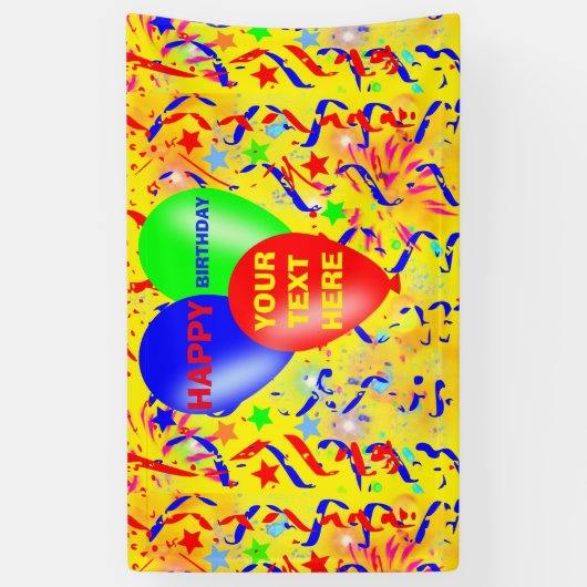 Gelukkige verjaardag, verjaardagsfeest spandoek (Verticaal)