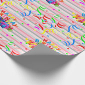 Gelukkige Verjaardag Verpakkende Document Streep Cadeaupapier (Hoek)