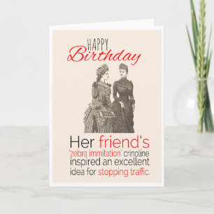Gelukkige Verjaardag, Victoriaans Humor, Zebra Cro Kaart