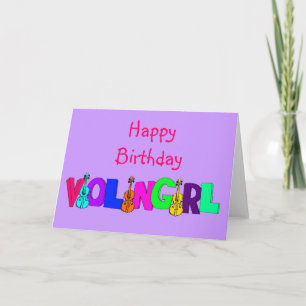 Gelukkige Verjaardag Vioolmeisje Kaart