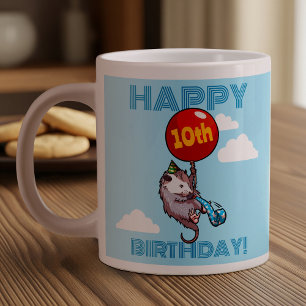 Gelukkige verjaardag! Voeg de Age Opossum & Red Ba Extra Grote Beker