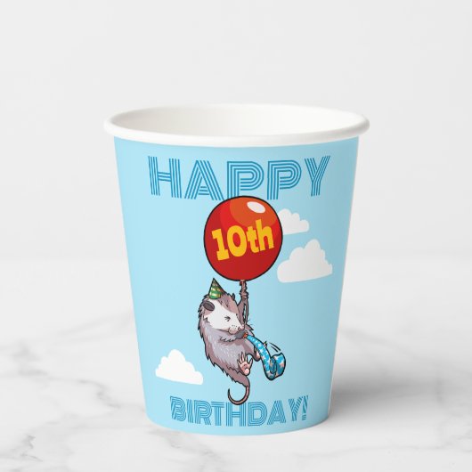 Gelukkige verjaardag! Voeg de Age Opossum & Red Ba Papieren Bekers (Achterkant)