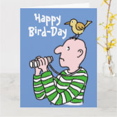 Gelukkige Verjaardag Vogelaar of Vogelaar Kaart (Gele Bloem)