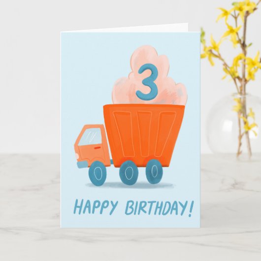 Gelukkige Verjaardag voor 3 Jaar Oude Kaart (Gele Bloem)