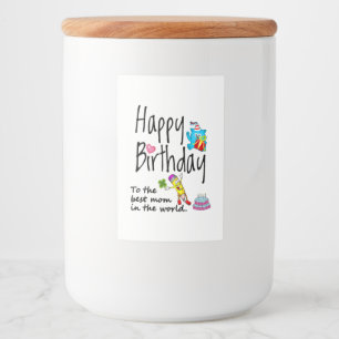 Gelukkige verjaardag voor de beste moeder ter were voedselcontainer etiket