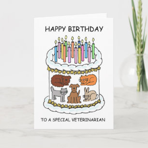 Gelukkige verjaardag voor de dierenarts kaart