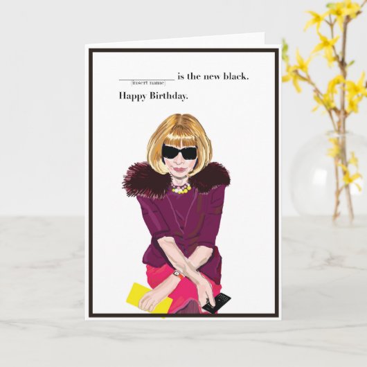 Gelukkige verjaardag voor de fashionista kaart (Gele Bloem)