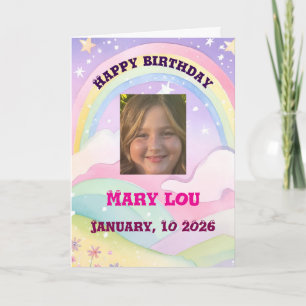 Gelukkige verjaardag voor een jong meisje kleur me kaart