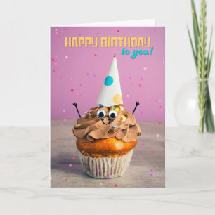 Gelukkige Verjaardag voor iedereen zoete cupcake H Feestdagen Kaart