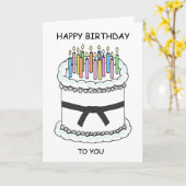Gelukkige Verjaardag voor Martial Artist Cake and  Kaart (Gele Bloem)