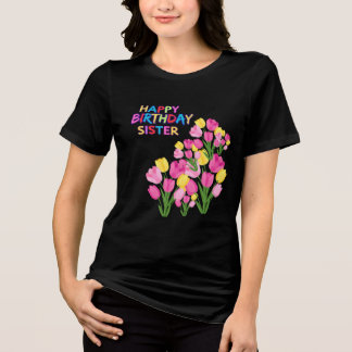 Gelukkige verjaardag voor mijn zus gepersonaliseer Tri-Blend shirt