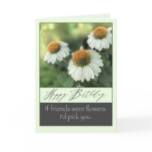 Gelukkige verjaardag voor vriend  witte bloemen