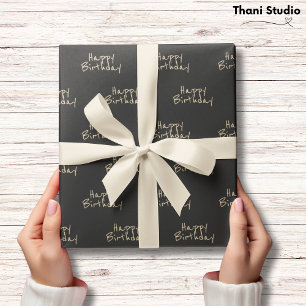 Gelukkige Verjaardag Vrouwelijke Minimale Moderne Cadeaupapier