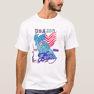 Gelukkige verjaardag VS 250e Toorts een vuurzee T-shirt