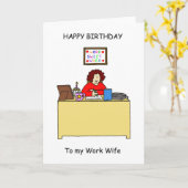 Gelukkige Verjaardag Werk Vrouw Kaart (Gele Bloem)