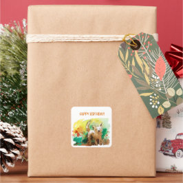 Gelukkige verjaardag! West highland doodsbang. Vierkante Sticker