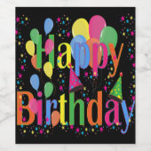 Gelukkige Verjaardag Wijn Labels Wijn Etiket (Enkel label)