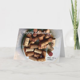 Gelukkige verjaardag wijnkurken kaart