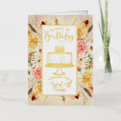Gelukkige Verjaardag Wildflower Verjaardag Folie Wenskaart (Voorkant)