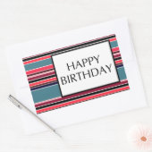 gelukkige verjaardag (wineStripes) Rechthoekige Sticker (Envelop)