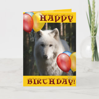 GELUKKIGE VERJAARDAG wolf dier uil Kaart