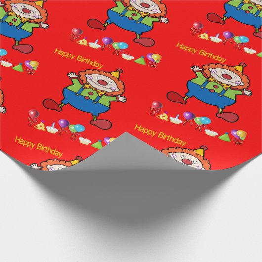 Gelukkige Verjaardag Wrapping Papier FUN Clown (Hoek)
