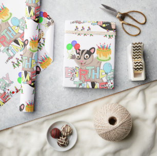 Gelukkige Verjaardag Wrapping Papier Possum Cake