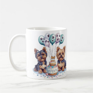 Gelukkige Verjaardag Yorkie Dog Koffiemok