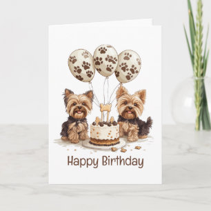Gelukkige verjaardag Yorkie Dogs Kaart